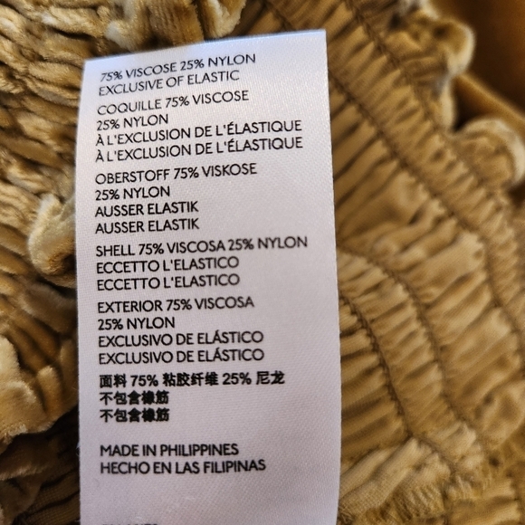 NWT Anthropologie Gold Puff-Sleeved Velvet Blouse, size small - Picture 9 of 10